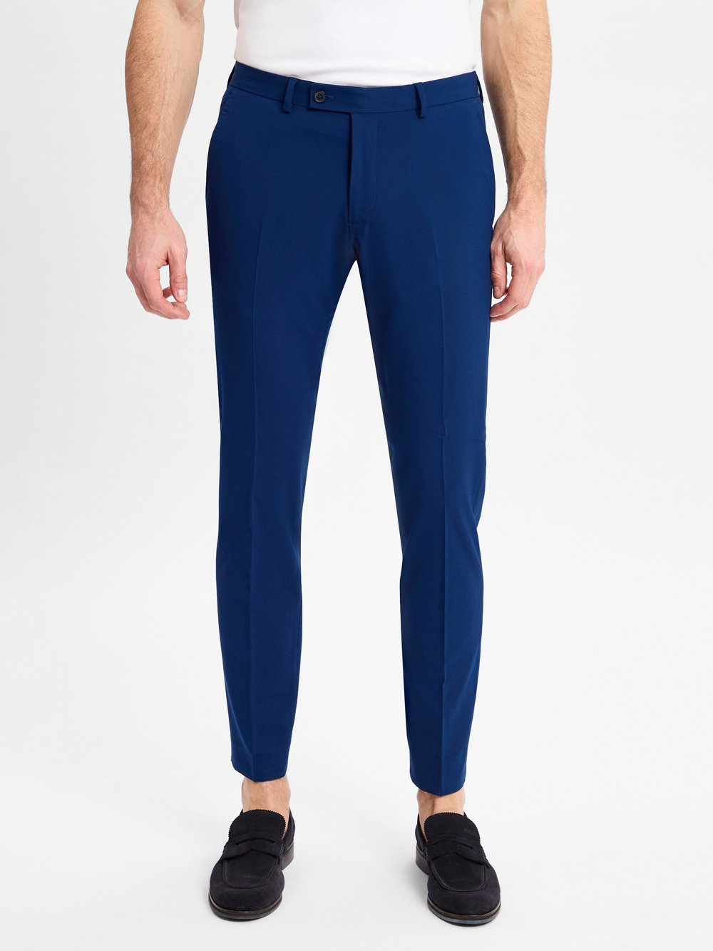 Finshley & Harding Męskie spodnie od garnituru modułowego Mężczyźni Slim Fit Sztuczne włókno niebieski, 94