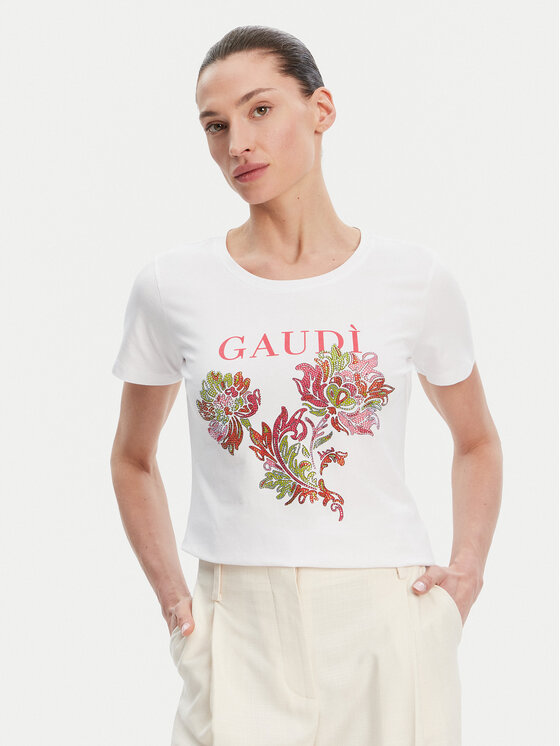 Gaudi T-Shirt 511BD64036 Biały Regular Fit