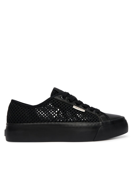 Calvin Klein Sneakersy Vulc Flatf Lace Up Lin Mesh HW0HW02971 Czarny
