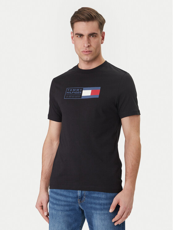 Tommy Hilfiger T-Shirt Brand Love Box MW0MW42366 Czarny Regular Fit