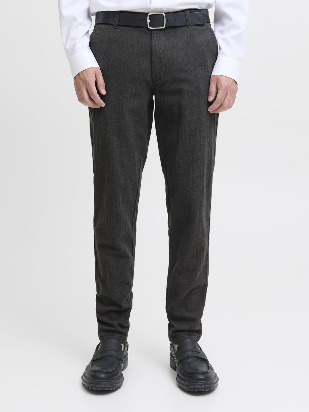 Jack & Jones Męskie spodnie materiałowe - JPSTMarco Bowie Mężczyźni Bawełna szary, 31-34