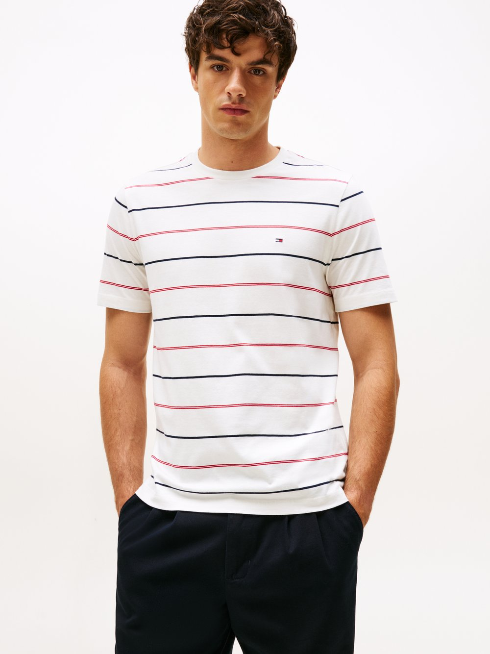 Tommy Hilfiger Koszulka męska Mężczyźni Bawełna biały|wielokolorowy, L