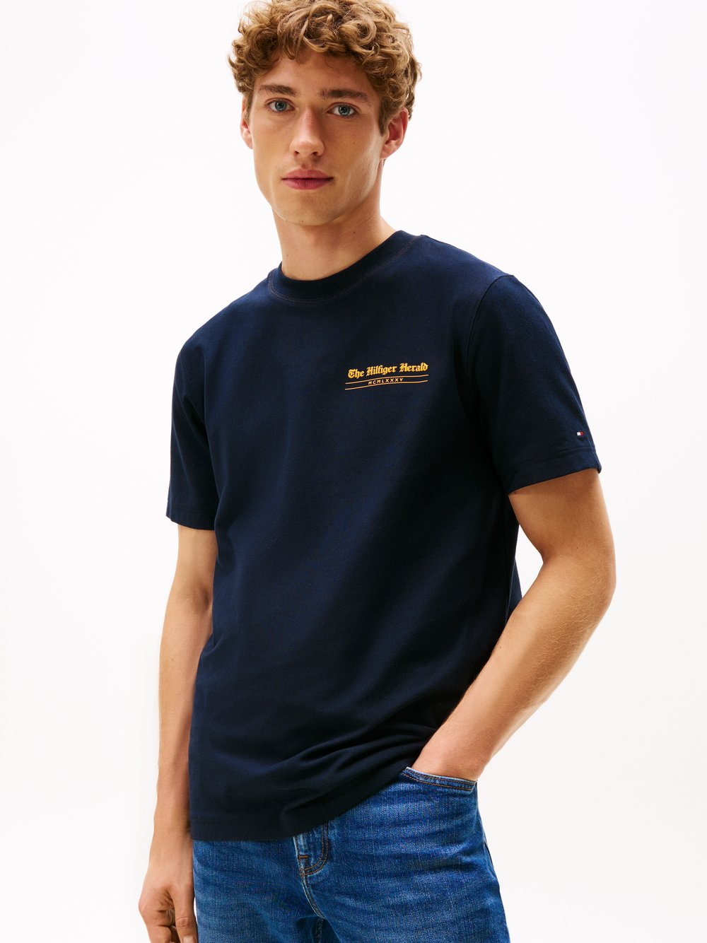 Tommy Hilfiger Koszulka męska Mężczyźni Bawełna niebieski, M