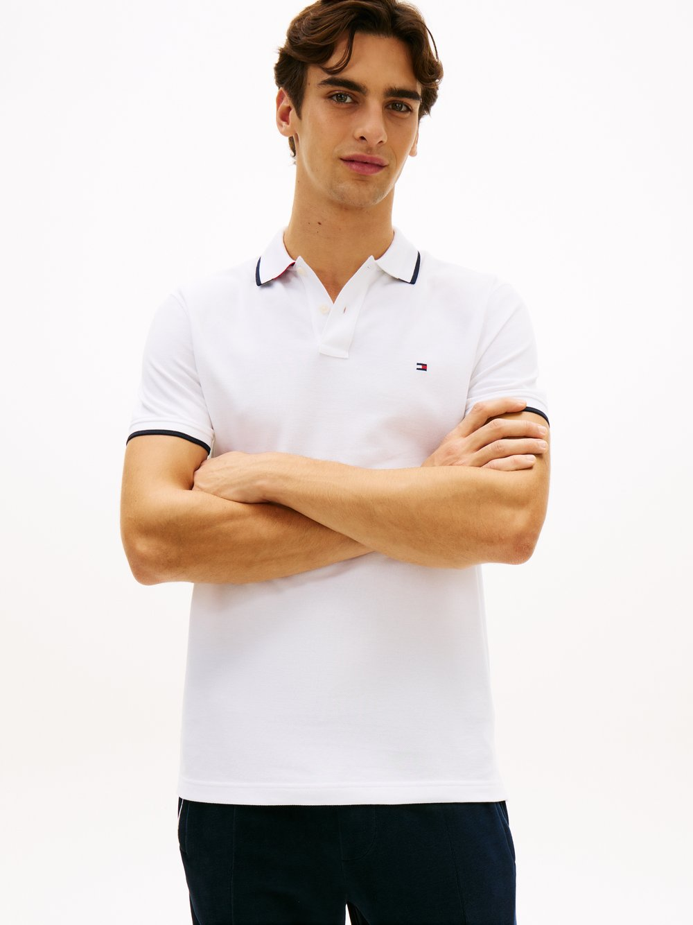 Tommy Hilfiger Męska koszulka polo Mężczyźni Bawełna biały, M