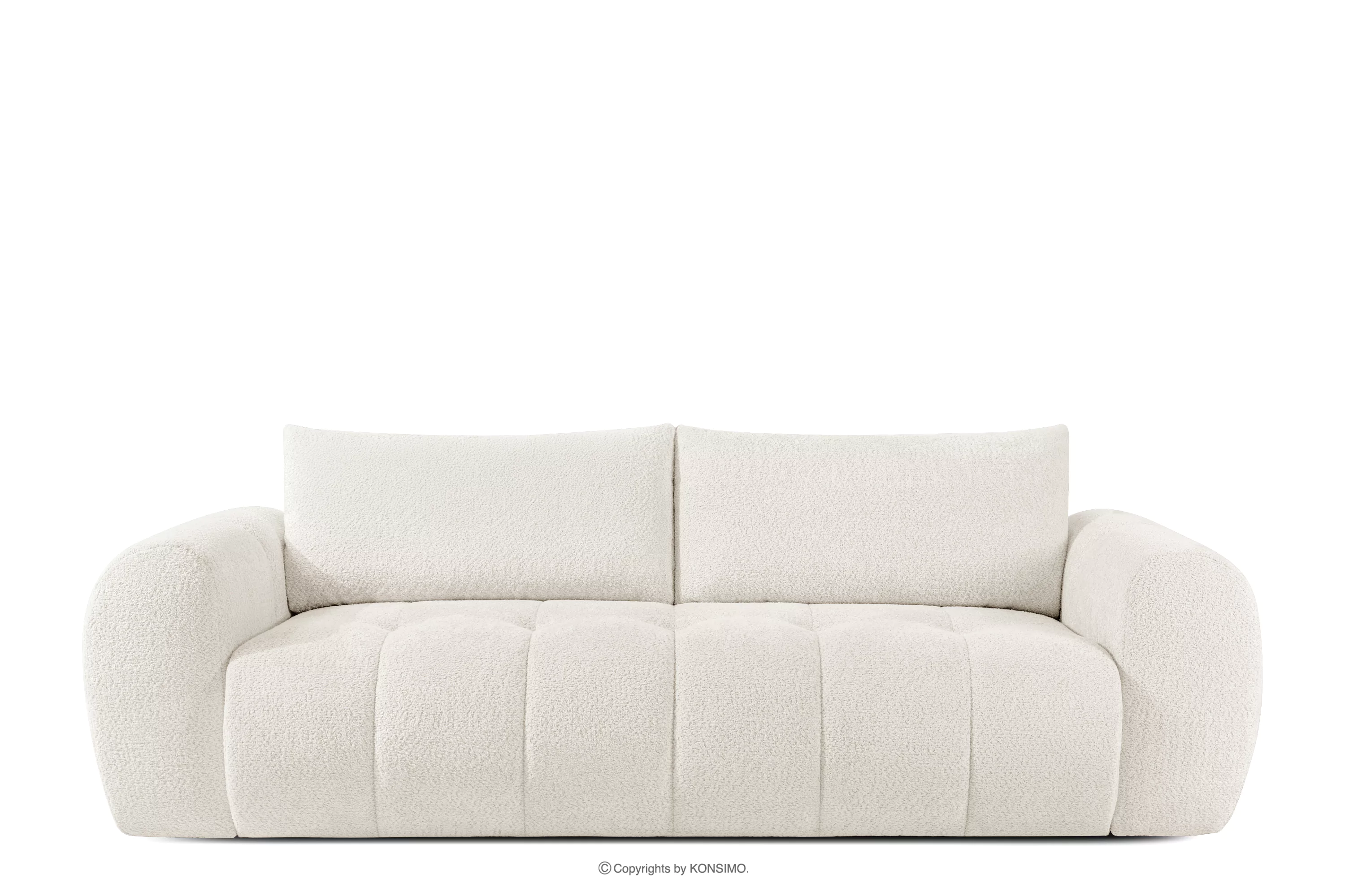 Sofa trzyosobowa w tkaninie boucle biały LIRA