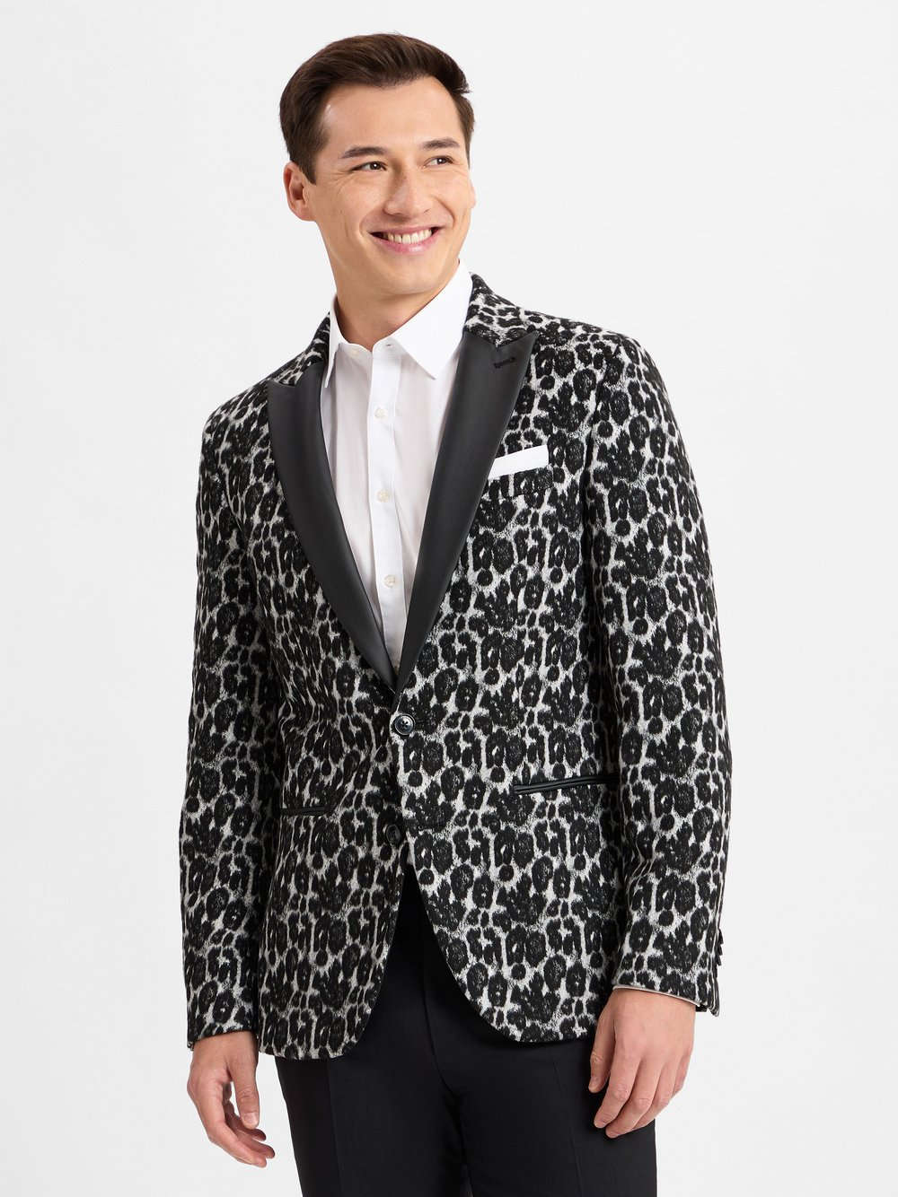 Finshley & Harding London Kurtka męska - Brixdon Mężczyźni Slim Fit Sztuczne włókno czarny, 46