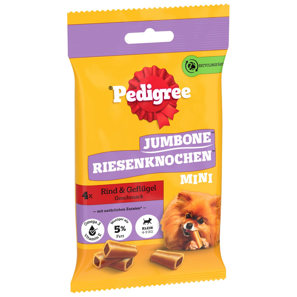 Pedigree Jumbone (Riesenknochen), z wołowiną - Mini, 6 x 160 g (6 x 4 szt.)
