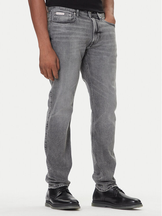 Calvin Klein Jeans Jeansy LV04RD705G Szary Slim Fit