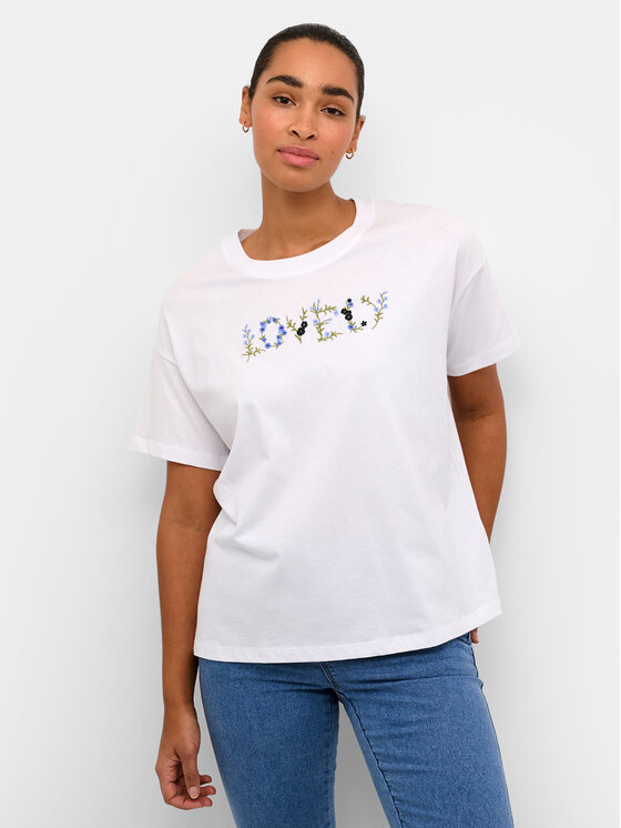 Kaffe T-Shirt Firia 10508406 Biały Regular Fit