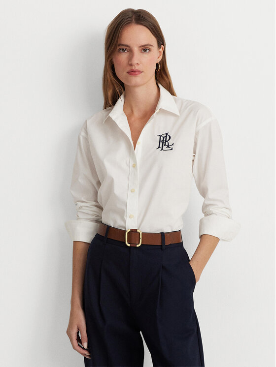 Lauren Ralph Lauren Koszula 200932538001 Biały Straight Fit