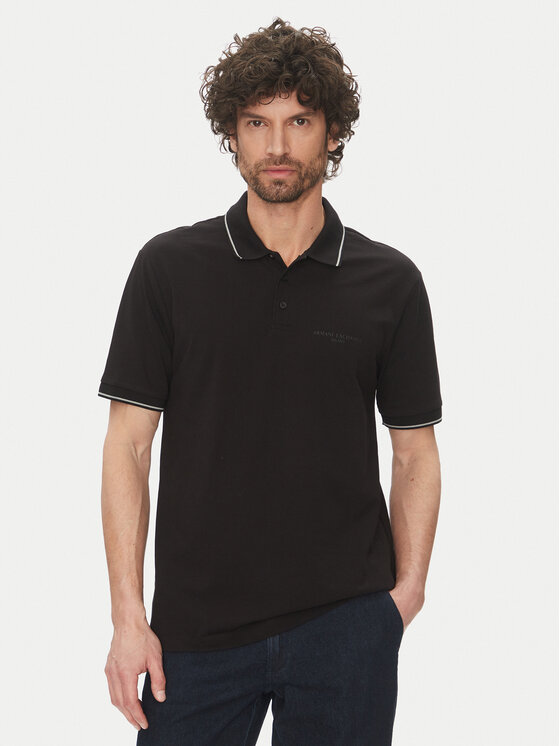 Armani Exchange Polo XM000489 AF13026 UC001 Czarny Regular Fit