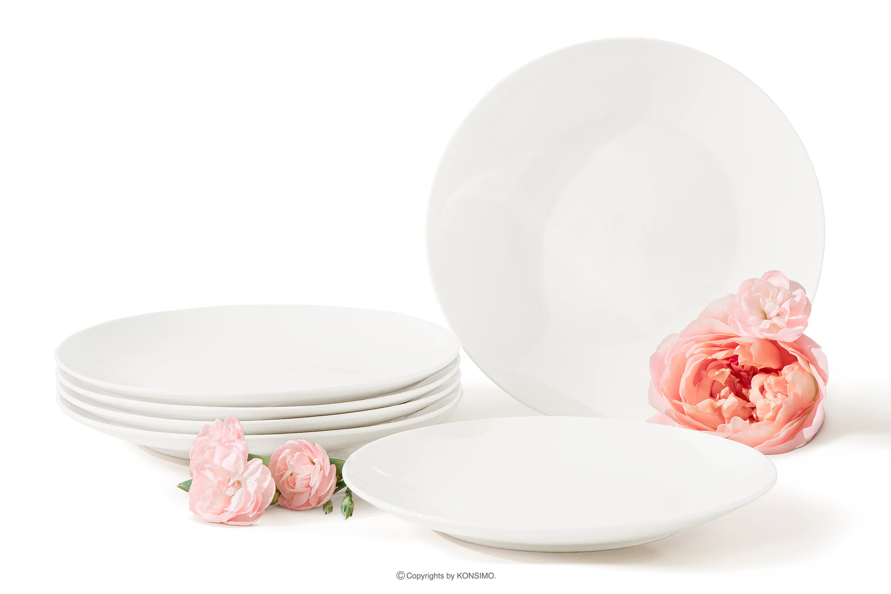 Talerz deserowy twarda porcelana 6 szt. ecru AD BELLA