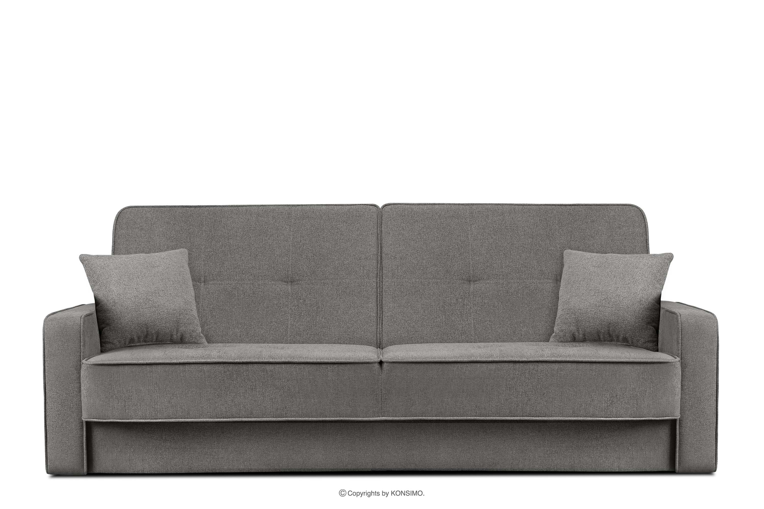 Rozkładana sofa do salonu w tkaninie plecionej popielata ORIO