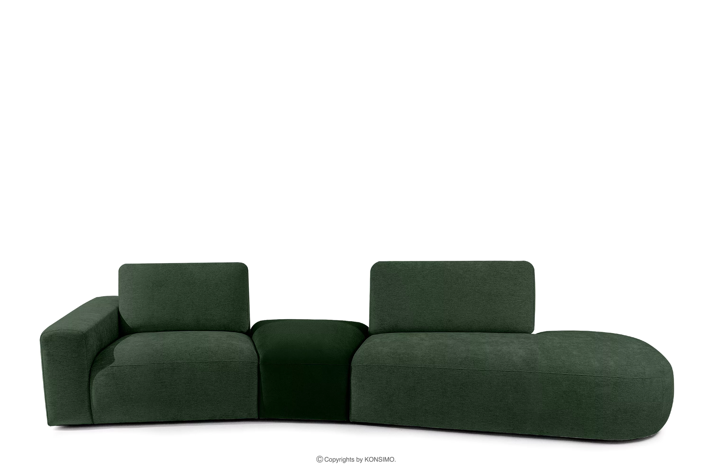 Sofa modułowa organic szenil/welur ciemny zielony ZUCCO
