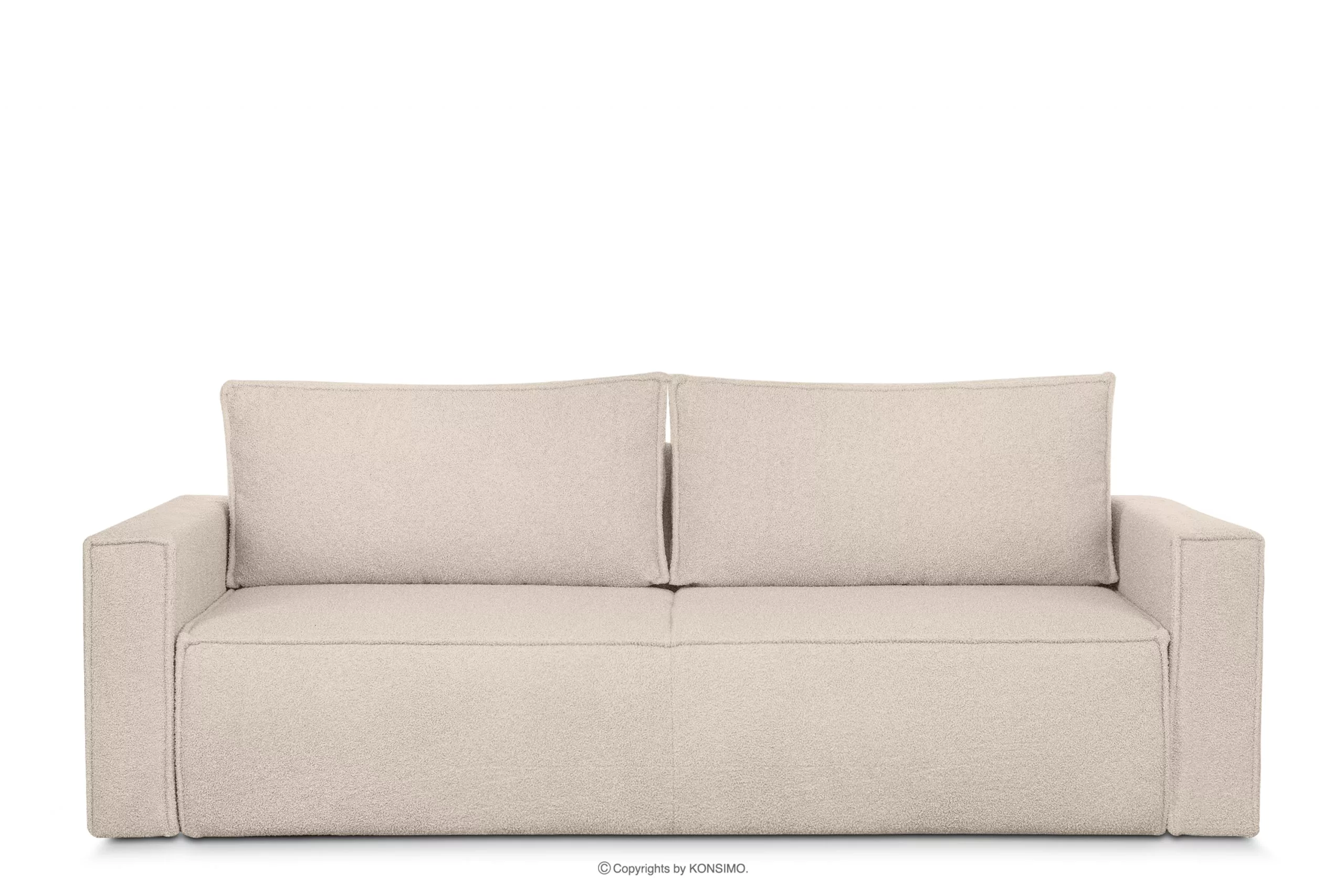Sofa trzyosobowa boucle z funkcją spania kość słoniowa NAPI II