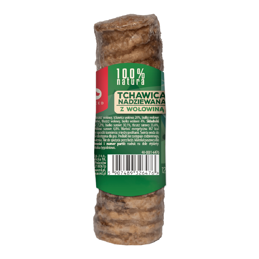 Potrójne zoopunkty! Maced, przysmaki dla psa, różne rodzaje - Nadziewana tchawica wołowa, 120 g