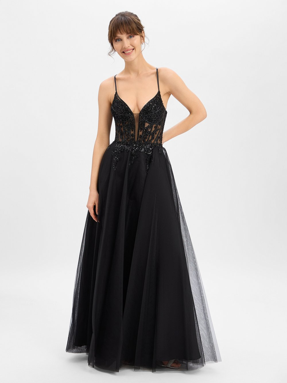 Luxuar Fashion Damska sukienka wieczorowa Kobiety czarny, 32