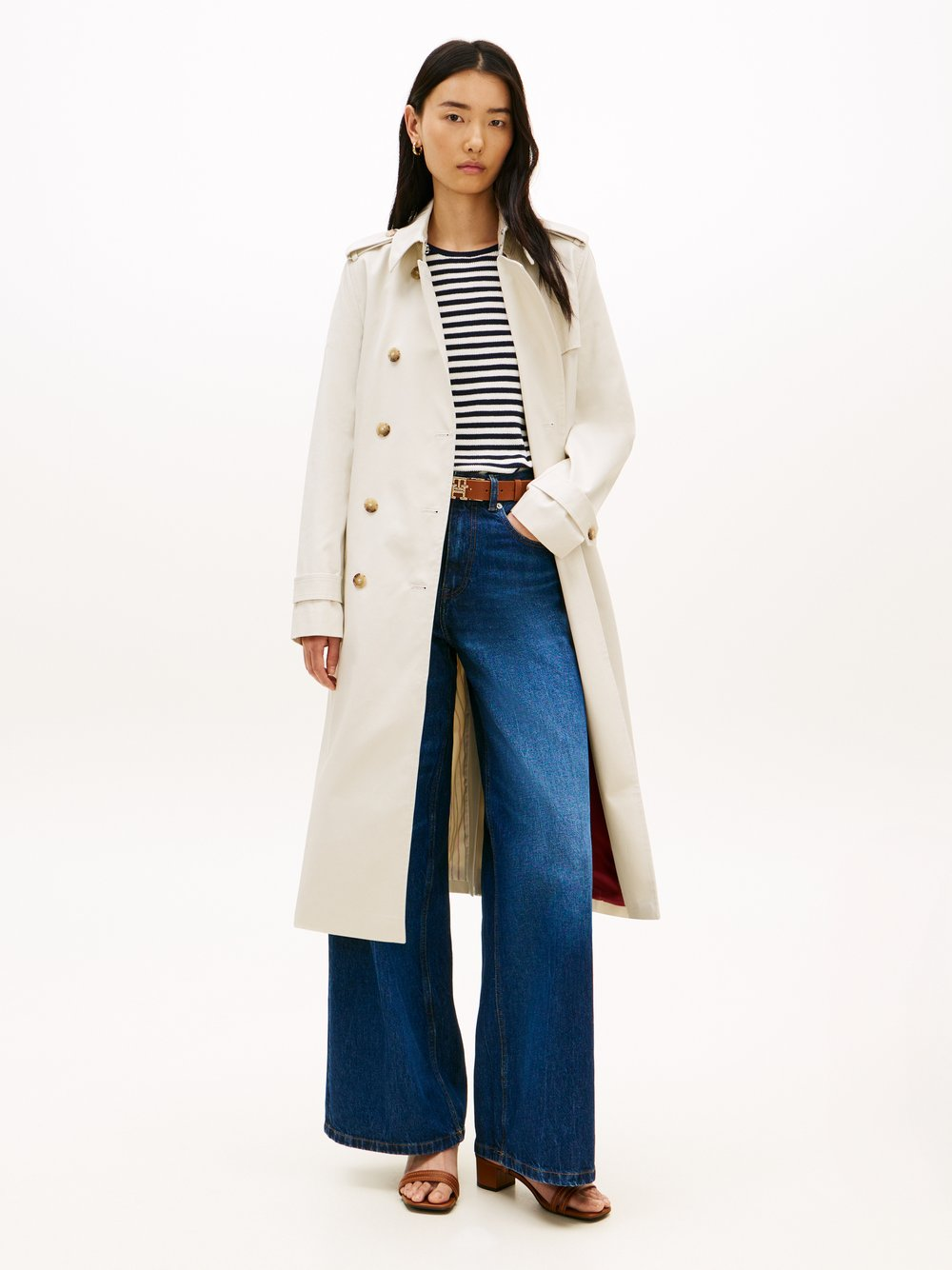 Tommy Hilfiger Trencz damski Kobiety Bawełna beżowy, XS