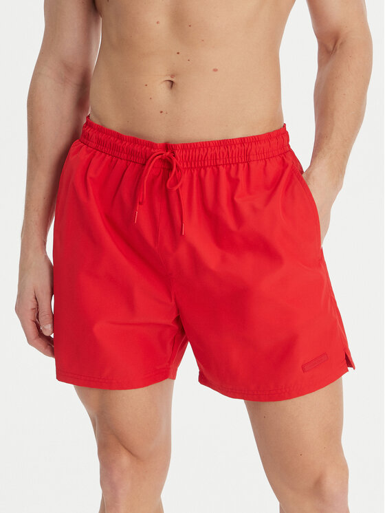 Calvin Klein Swimwear Szorty kąpielowe LV00N61027 Czerwony Regular Fit