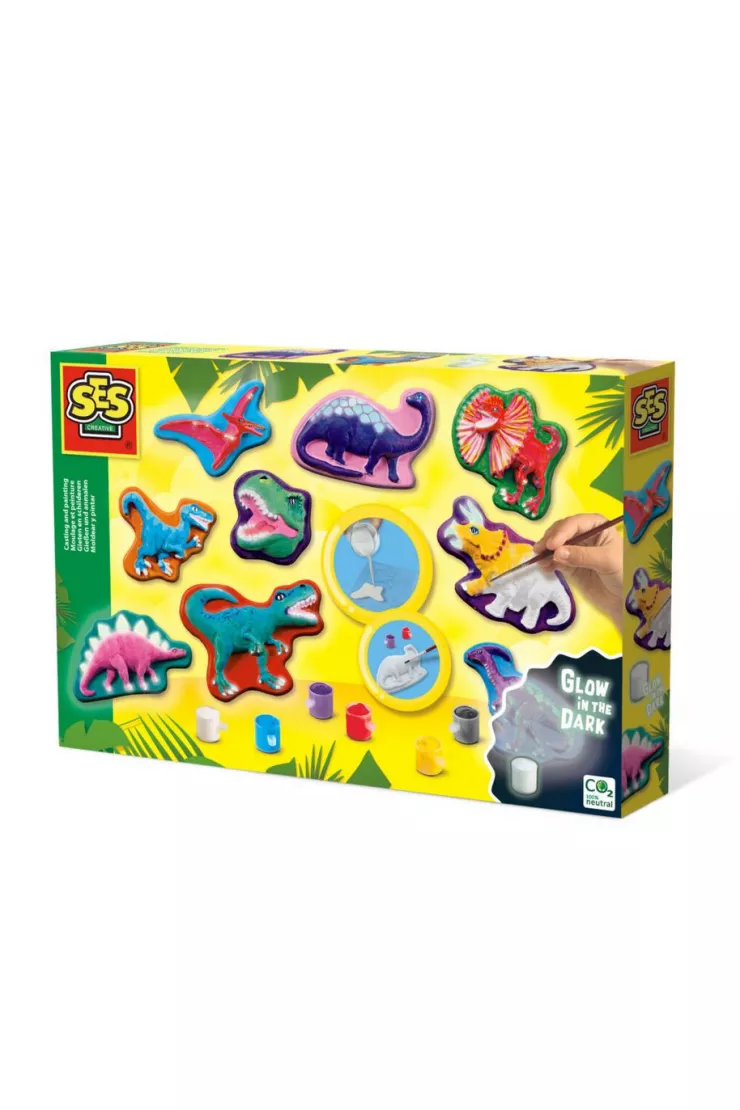 Odlewy gipsowe z farbami dinozaury