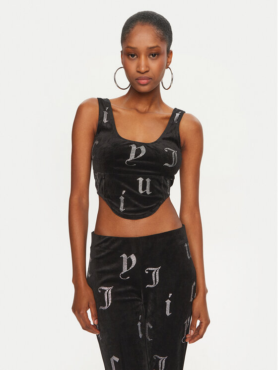 Juicy Couture Top Cait JCMCS224252 Czarny Slim Fit