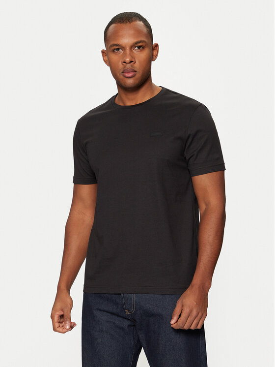 Calvin Klein T-Shirt Smooth Cotton T-Shirt K10K112229 Czarny Regular Fit