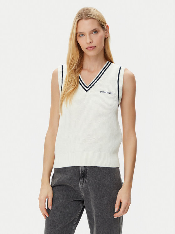 Guess Jeans Sweter W5GR02 Z3HM1 Écru Regular Fit