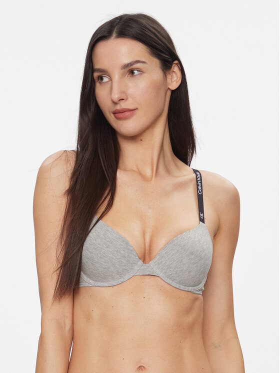 Calvin Klein Underwear Biustonosz z fiszbiną Lightly Lined Demi 000QF7219E Szary