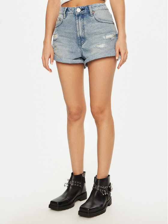 One Teaspoon Szorty jeansowe Bandits 26891 Błękitny Regular Fit