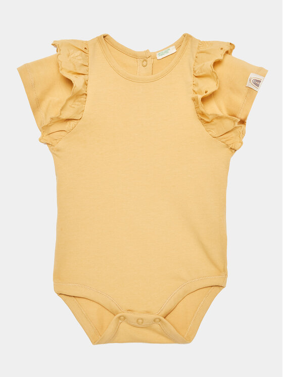 United Colors Of Benetton Body dziecięce 3P4ZAB00D Żółty Regular Fit