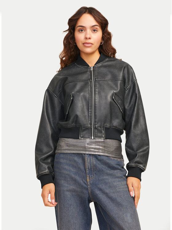 JJXX Kurtka z imitacji skóry Tora 12262126 Czarny Regular Fit