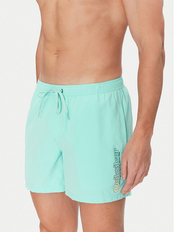 Quiksilver Szorty kąpielowe Spl Fineline Volley 15 EQYJV04141 Turkusowy