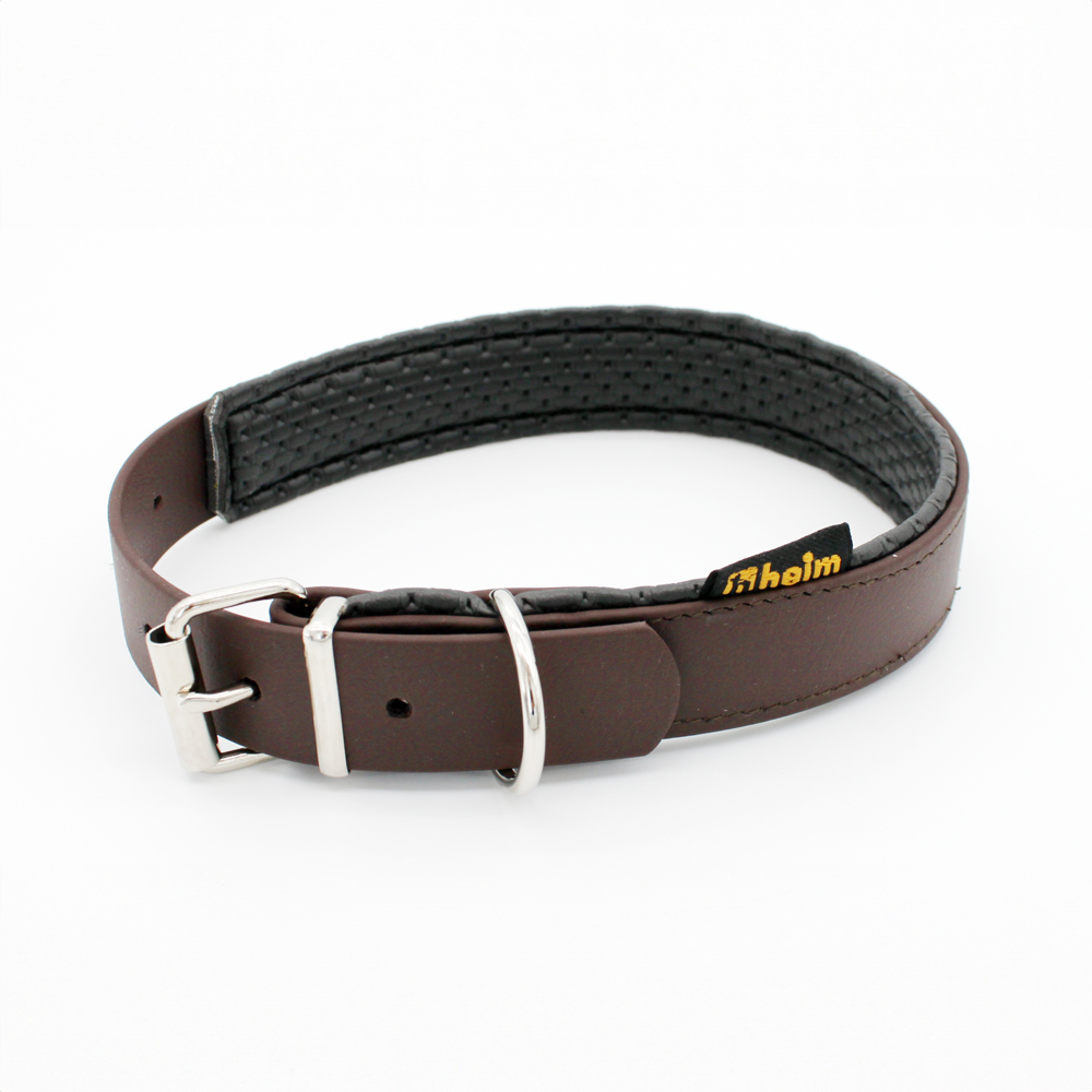 Heim Biothane® obroża z miękkim podszyciem, brązowa - Obw. szyi 32 - 39 cm, szer. 19 mm