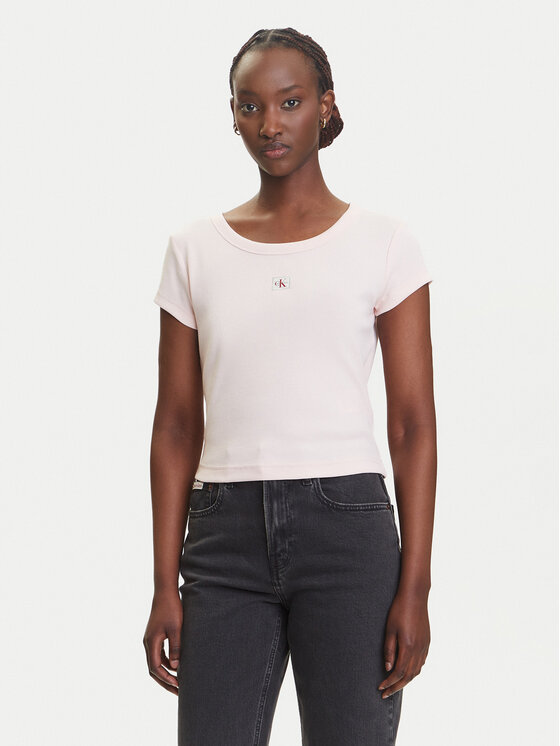 Calvin Klein Jeans T-Shirt LV047C200G Różowy Slim Fit