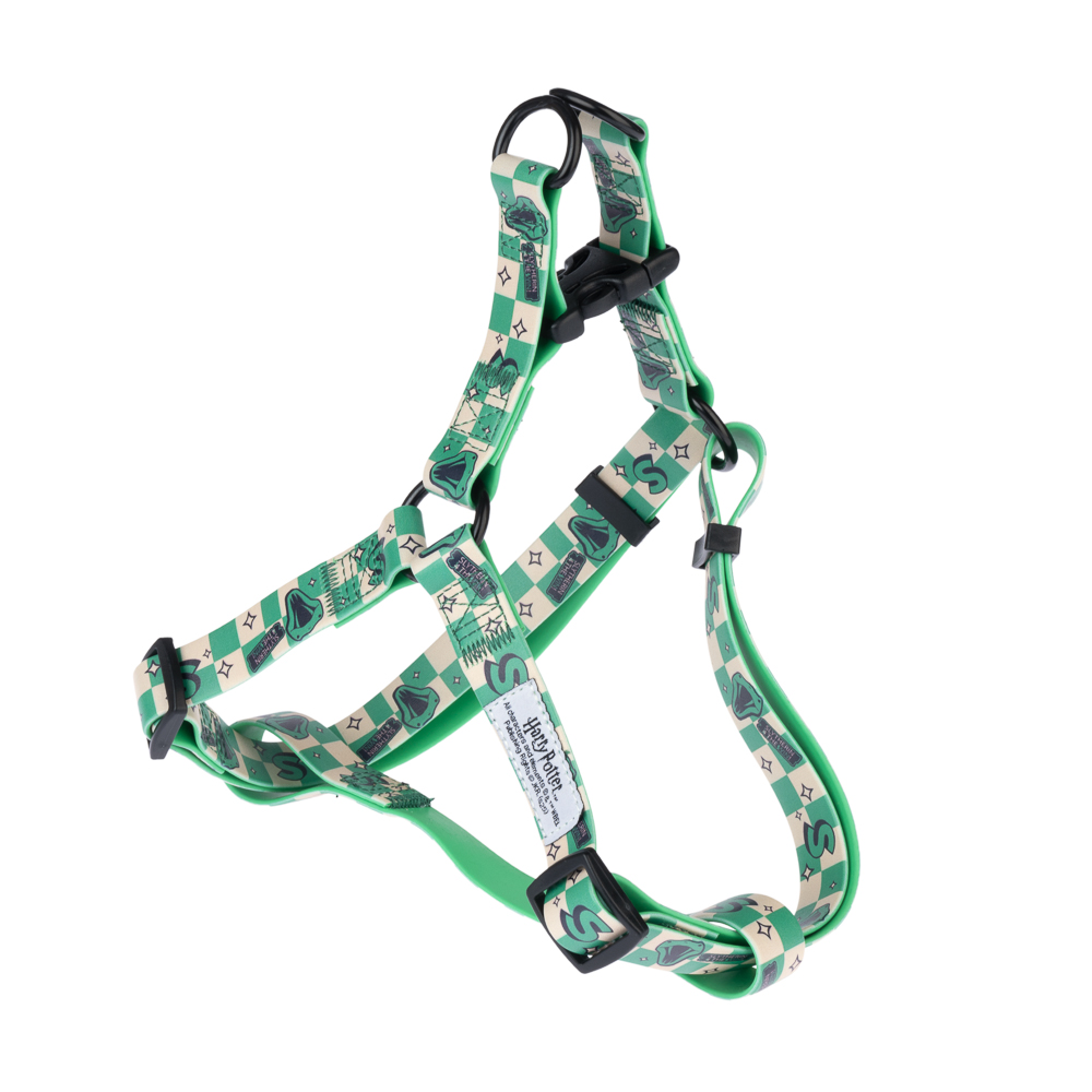 Harry Potter szelki dla psa Slytherin, zielone - Rozmiar L: obw. klatki piersiowej 62 - 91 cm