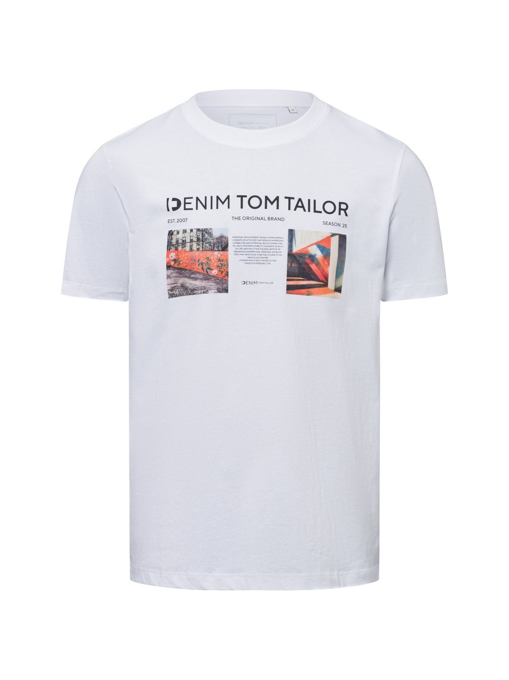 Tom Tailor Denim Koszulka męska Mężczyźni Bawełna biały, XXL