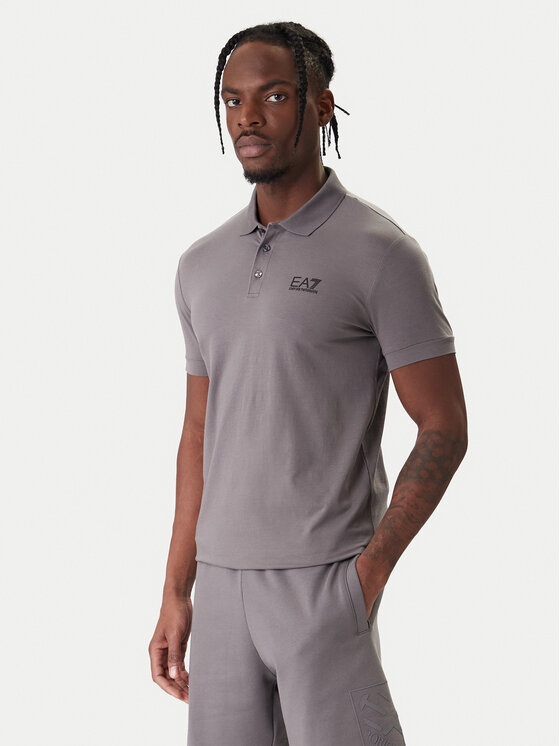 EA7 Emporio Armani Polo 8NPF14 PJVQZ U8086 Szary Regular Fit