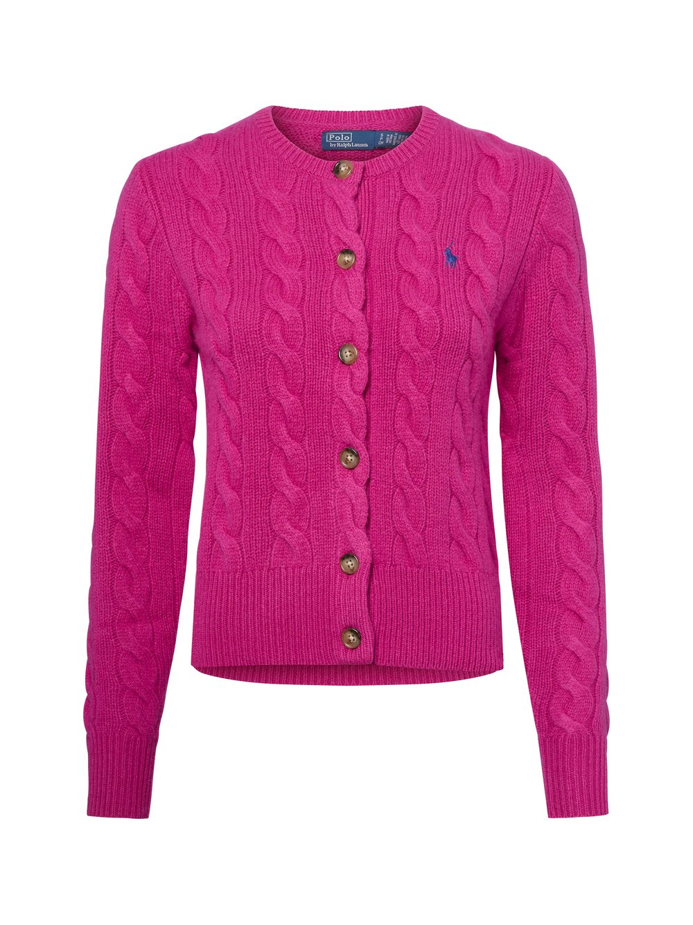 Polo Ralph Lauren Kardigan damski z zawartością kaszmiru Kobiety Kaszmir wyrazisty róż, L
