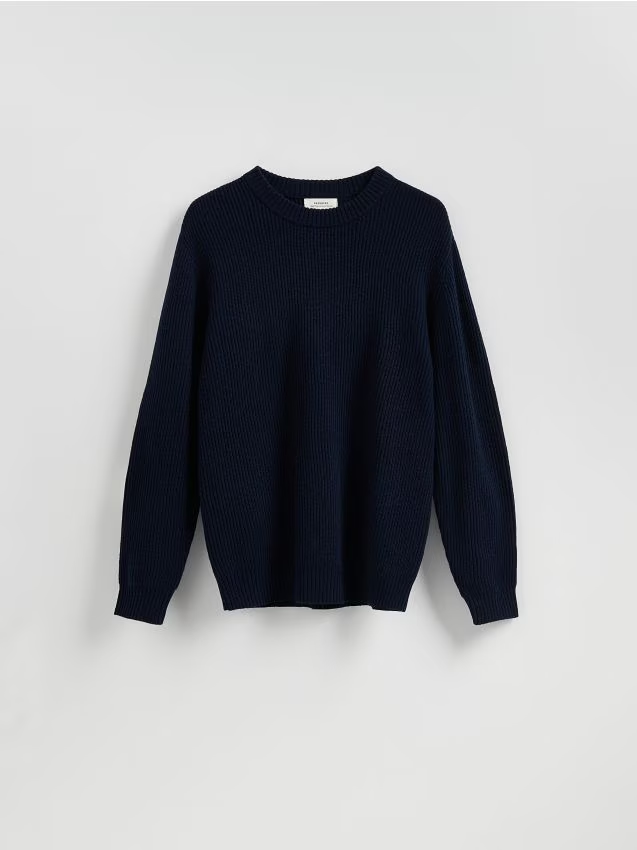 Reserved - Sweter z wełną - granatowy