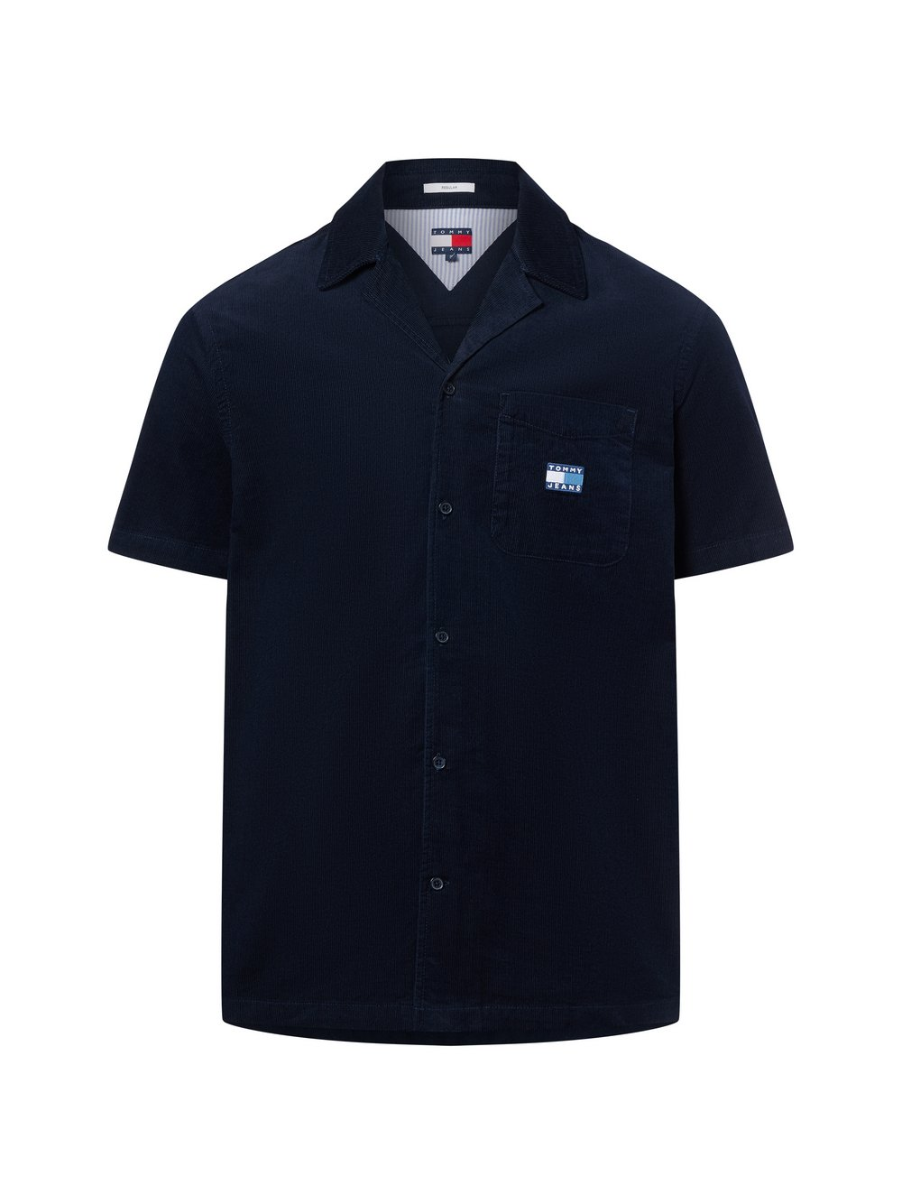 Tommy Jeans Męska koszula sztruksowa Mężczyźni Regular Fit Bawełna niebieski, XL