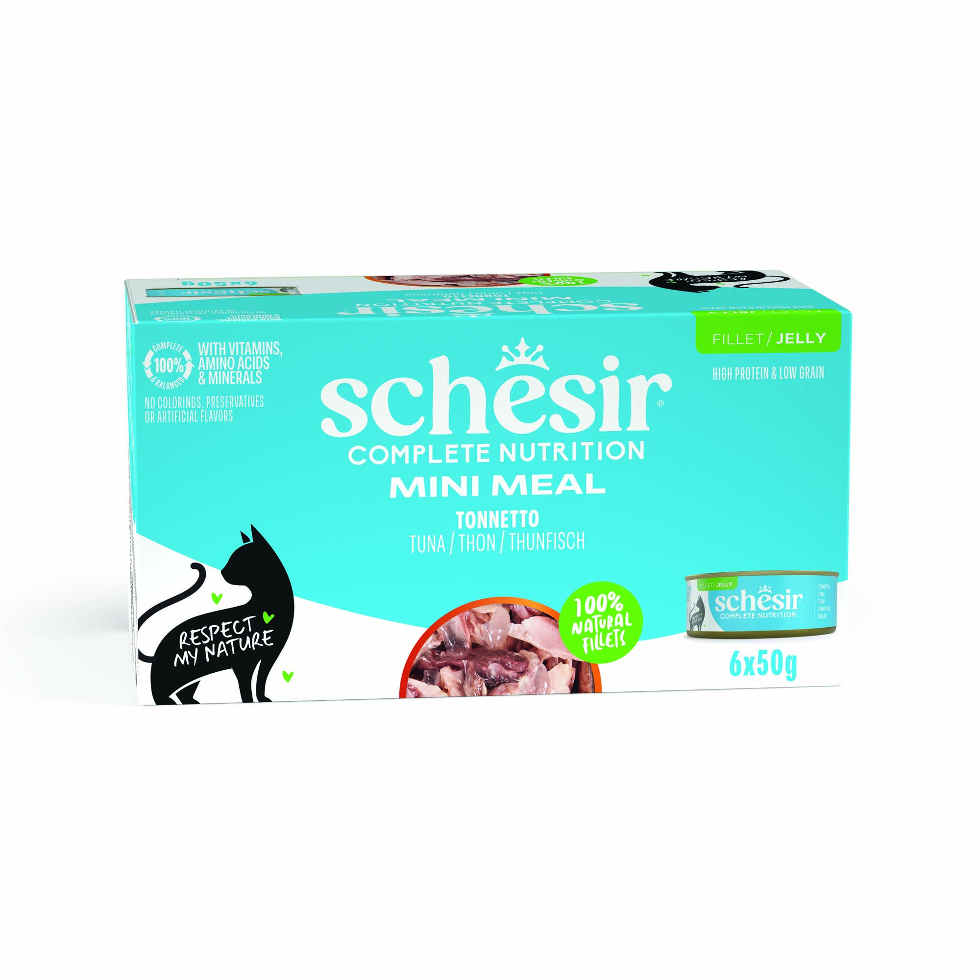 Korzystny pakiet Schesir Complete Nutrition, filet w galarecie, 24 x 50 g - Tuńczyk