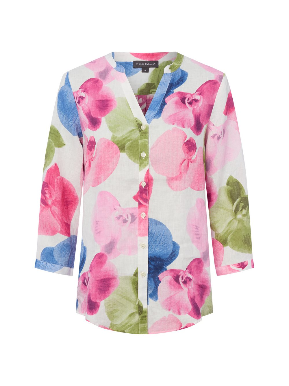 Franco Callegari Damska bluzka lniana Kobiety len wielokolorowy, 48