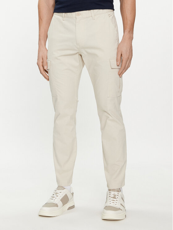 Tommy Jeans Spodnie materiałowe Austin DM0DM18940 Beżowy Slim Fit