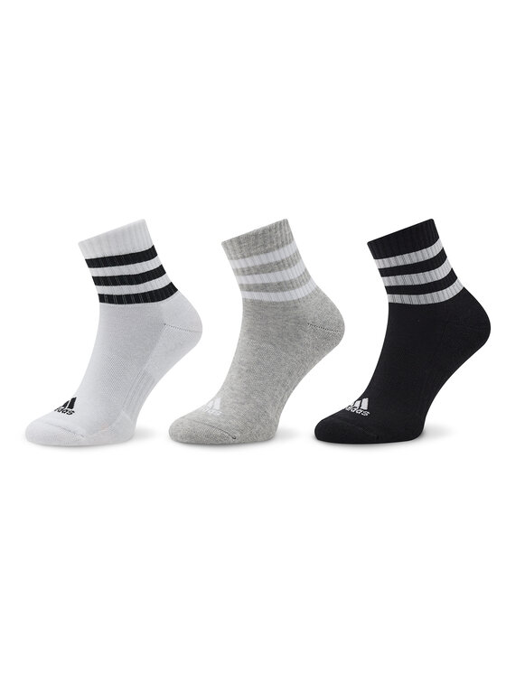 adidas Skarpety krótkie 3-Stripes Cushioned Sportswear Mid-Cut Socks 3 Pairs IC1318 Szary