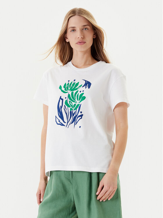 United Colors Of Benetton T-Shirt 3BL0D10AK Biały Regular Fit