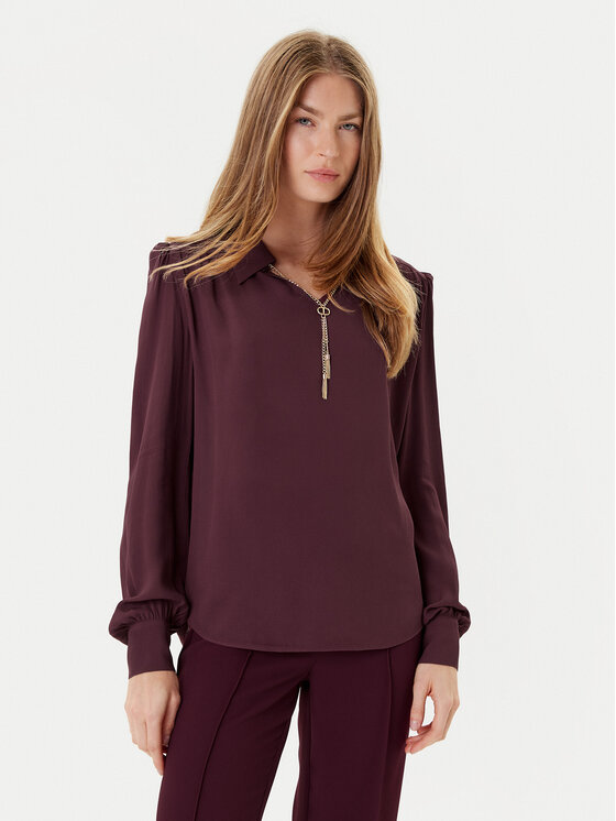 TWINSET Bluzka 252TP2291 Bordowy Loose Fit