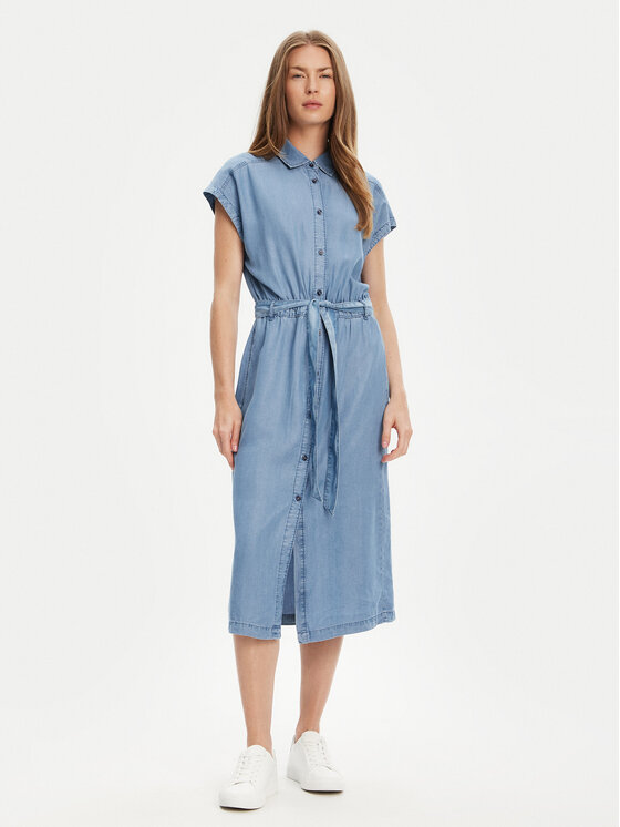 United Colors Of Benetton Sukienka koszulowa 4KHNDV0BI Niebieski Regular Fit