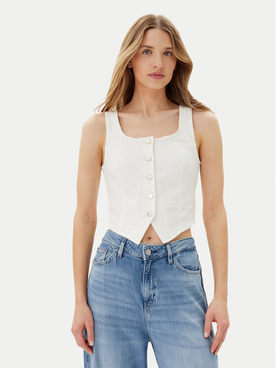Vero Moda Kamizelka Wild Alinia 10323777 Biały Slim Fit miniaturka
