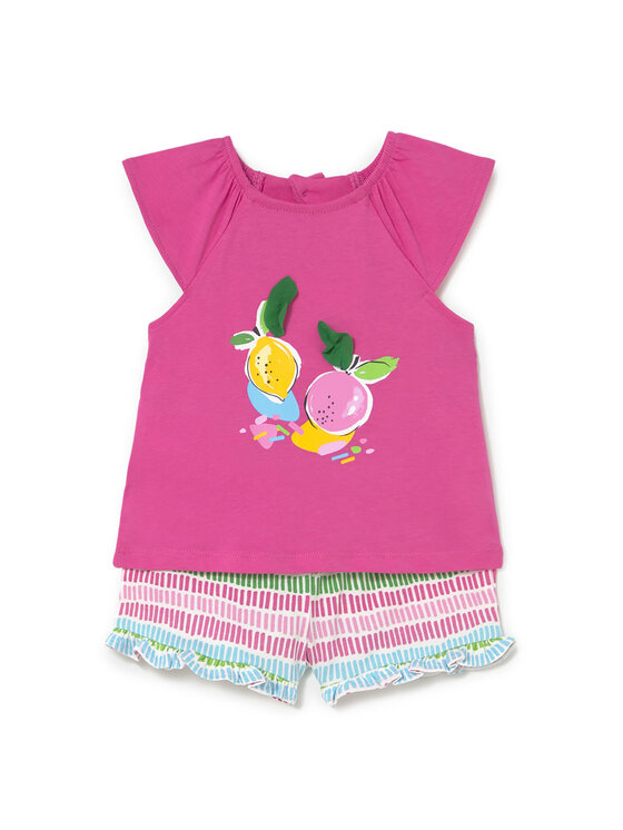 Mayoral Komplet top i spodenki 1233 Różowy Regular Fit