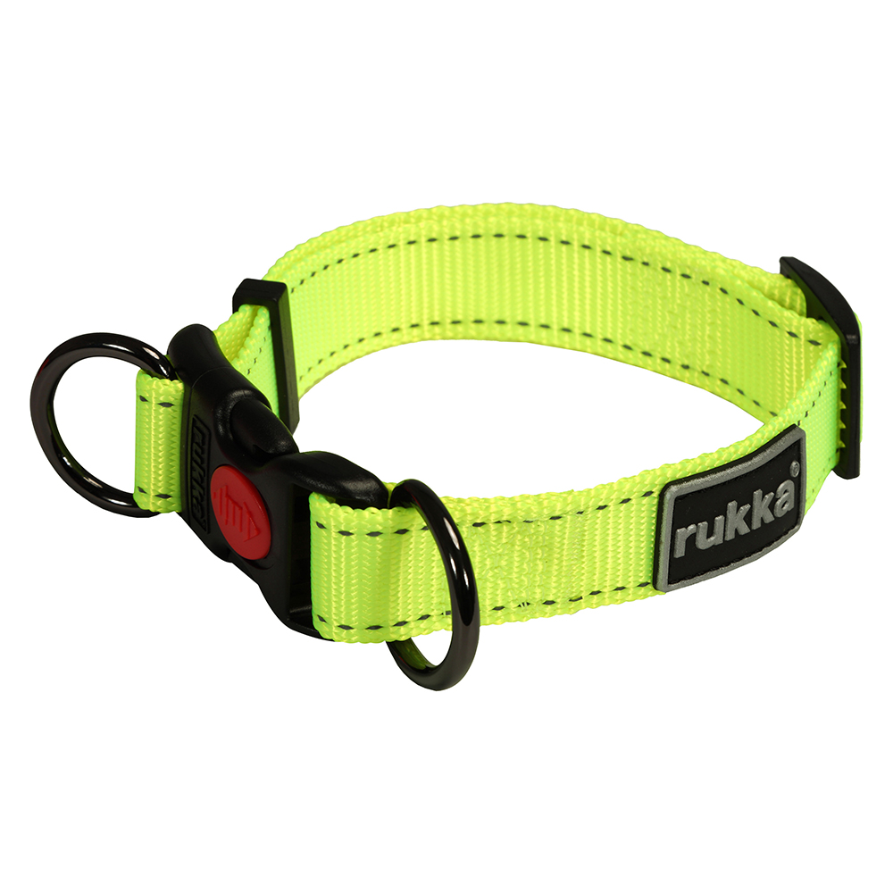 Rukka® Bliss Neon obroża, żółta - Roz. M, obwód szyi: 30 - 50 cm, szer.: 25 mm